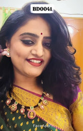 Beautiful Lakshmi and Mango Necklace  in Black Dori  - BD0041